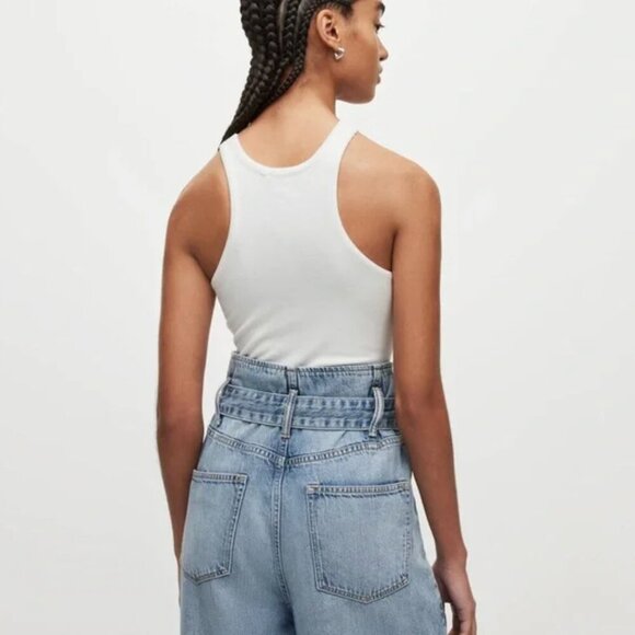 All Saints Norma Halter Neck Ribbed Tank Top Bodysuit Size 6 - Picture 2 of 6